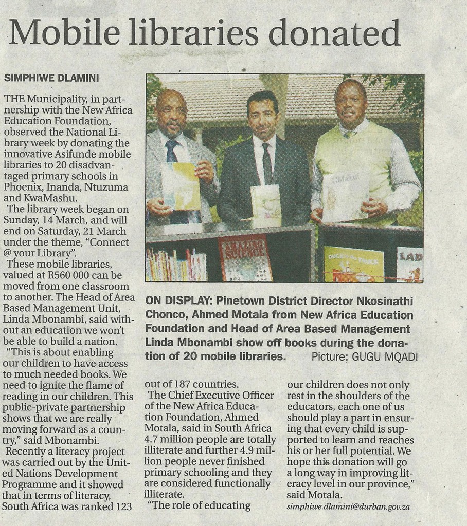 newspaper article about education in south africa